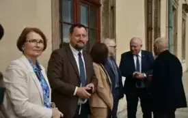 Zakończenie prac konserwatorskich na Zamku w Wiśniczu - uczestnicy spotkania