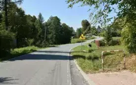 droga asfaltowa wśr&oacute;d dom&oacute;w