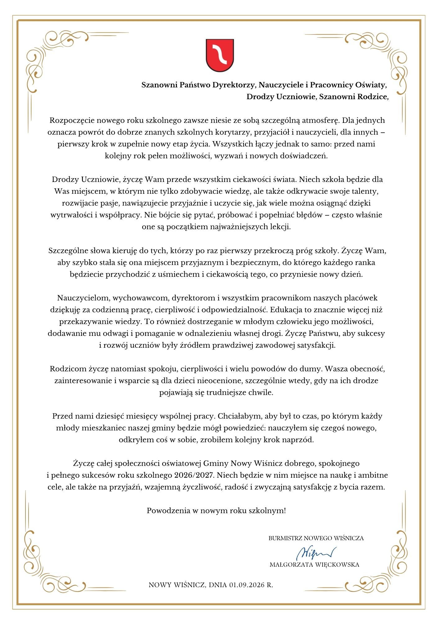 List_na_rozpoczęcie_roku_szkolnego