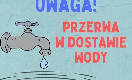 kran, kropla wody, napis