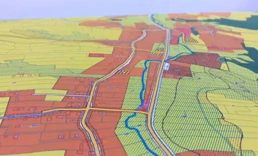 mapa z planem przestrzennym