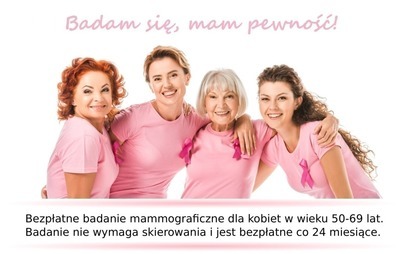 Zdjęcie do Bezpłatne badania mammograficzne przy ośrodku zdrowia w Nowym Wiśniczu