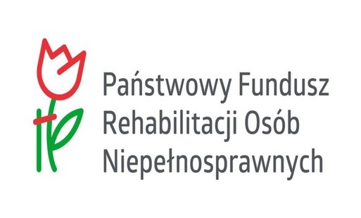 kwiat, napis Państwowy Fundusz Rehabilitacji Osób Niepełnosprawnych