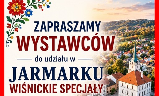 fragment plakatu z widokiem na ratusz, napisy