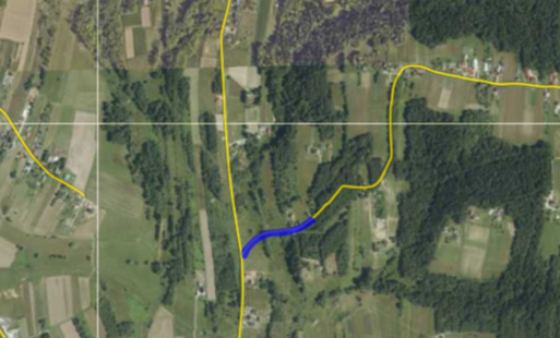 mapa z zaznaczoną drogą