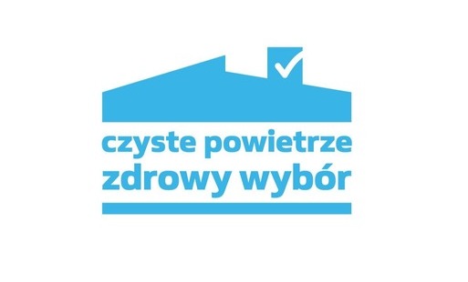 symbol domu z napisem czyste powietrze zdrowy wybór
