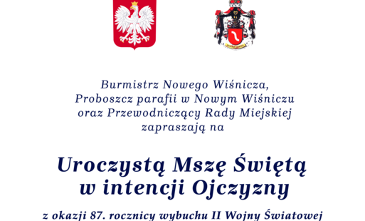 fragment plakatu z napisami, u góry godło i herb