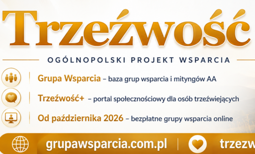 złoty napis trzeźwość, inne napisy, strona